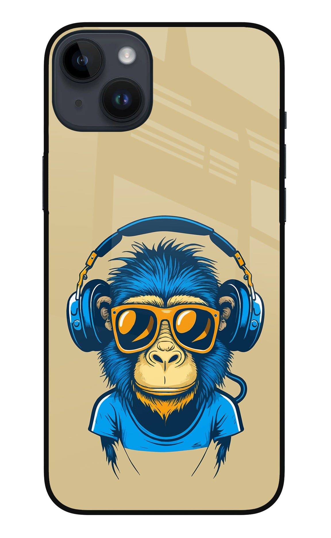 Monkey Headphone iPhone 14 Plus Glass Case