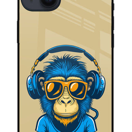 Monkey Headphone iPhone 14 Plus Glass Case Back Cover by Casekaro