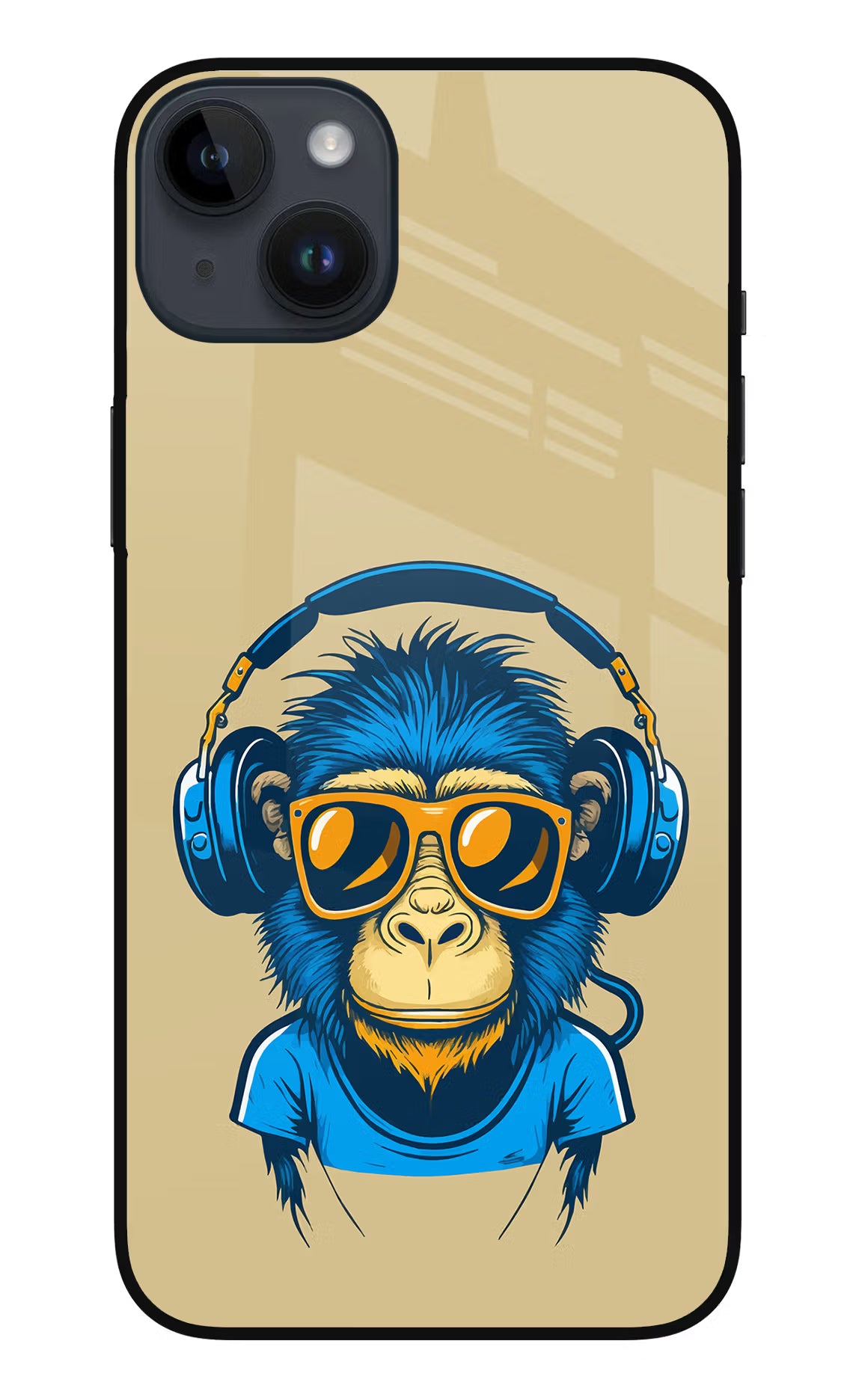 Monkey Headphone iPhone 14 Plus Glass Case Back Cover by Casekaro