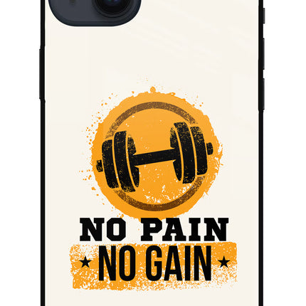 No Pain No Gain iPhone 14 Plus Glass Case Back Cover by Casekaro