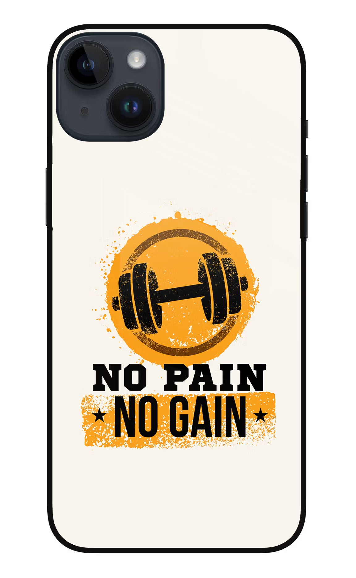 No Pain No Gain iPhone 14 Plus Glass Case Back Cover by Casekaro