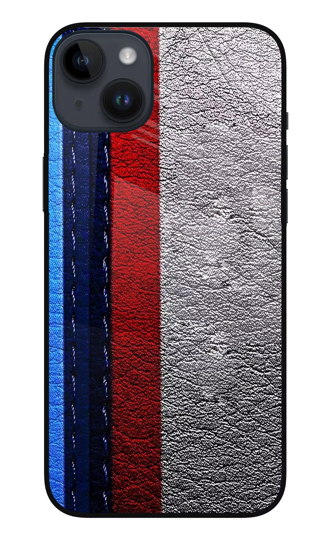 BMW Stripes iPhone 14 Plus Glass Case Back Cover by Casekaro
