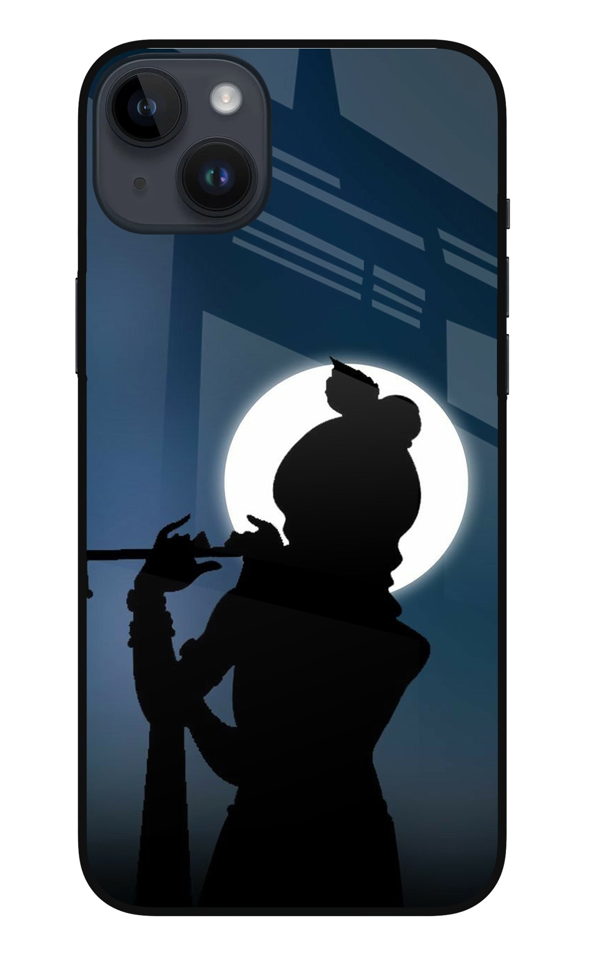 Shri Krishna Silhouette iPhone 14 Plus Glass Case