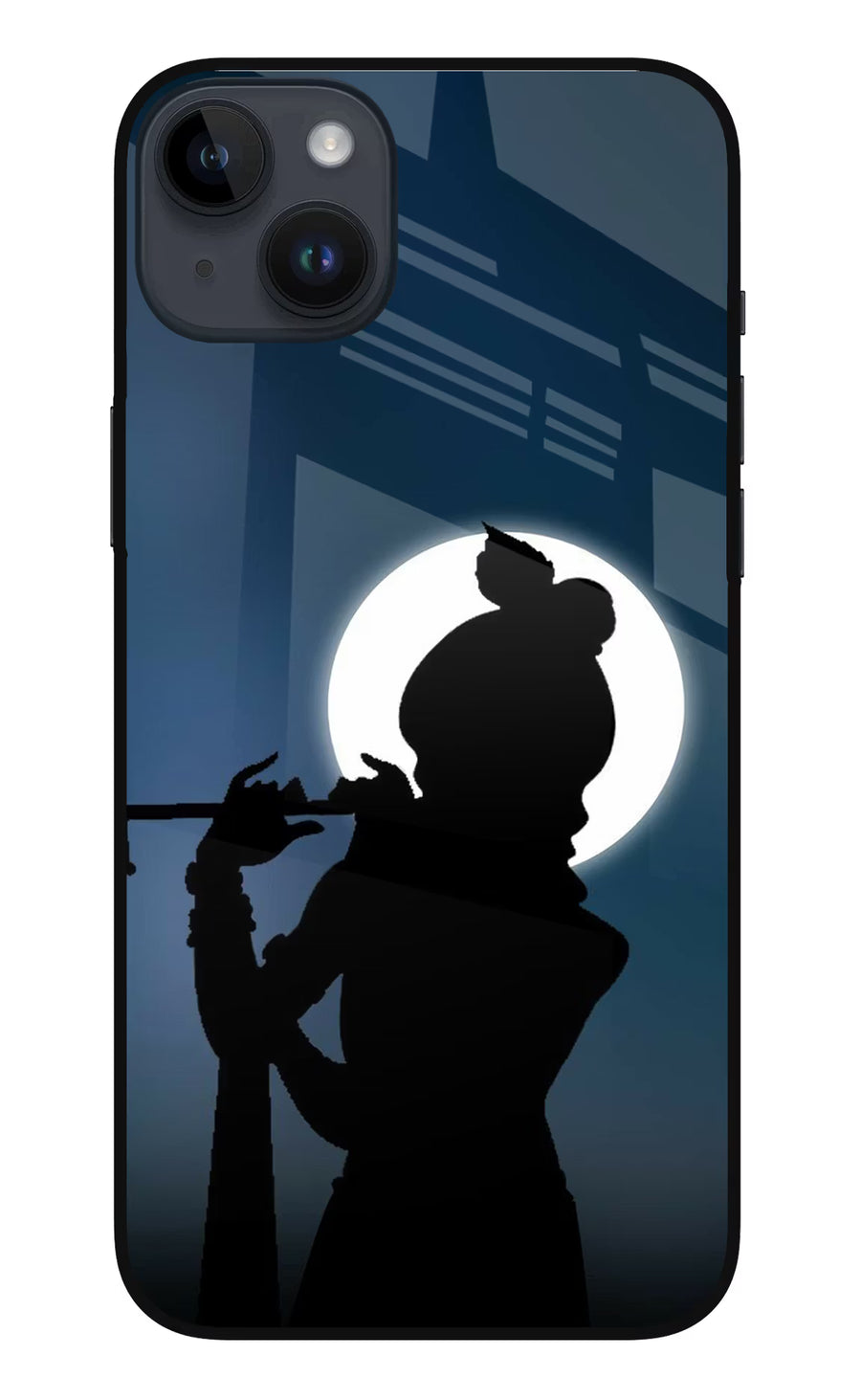 Shri Krishna Silhouette iPhone 14 Plus Back Cover, Metal case