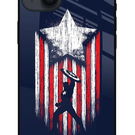 Captain America Marvel Art iPhone 14 Plus Glass Case