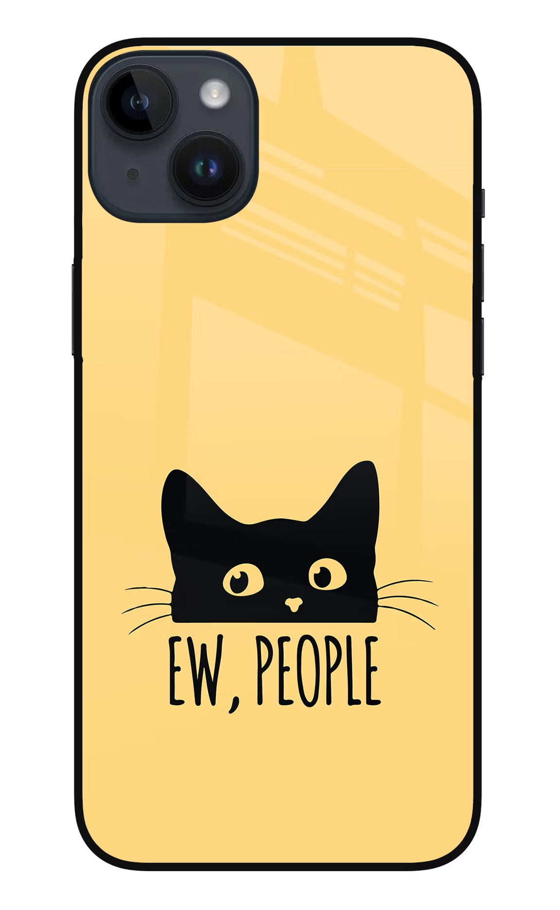 Ew People Catitude iPhone 14 Plus Glass Case Back Cover by Casekaro