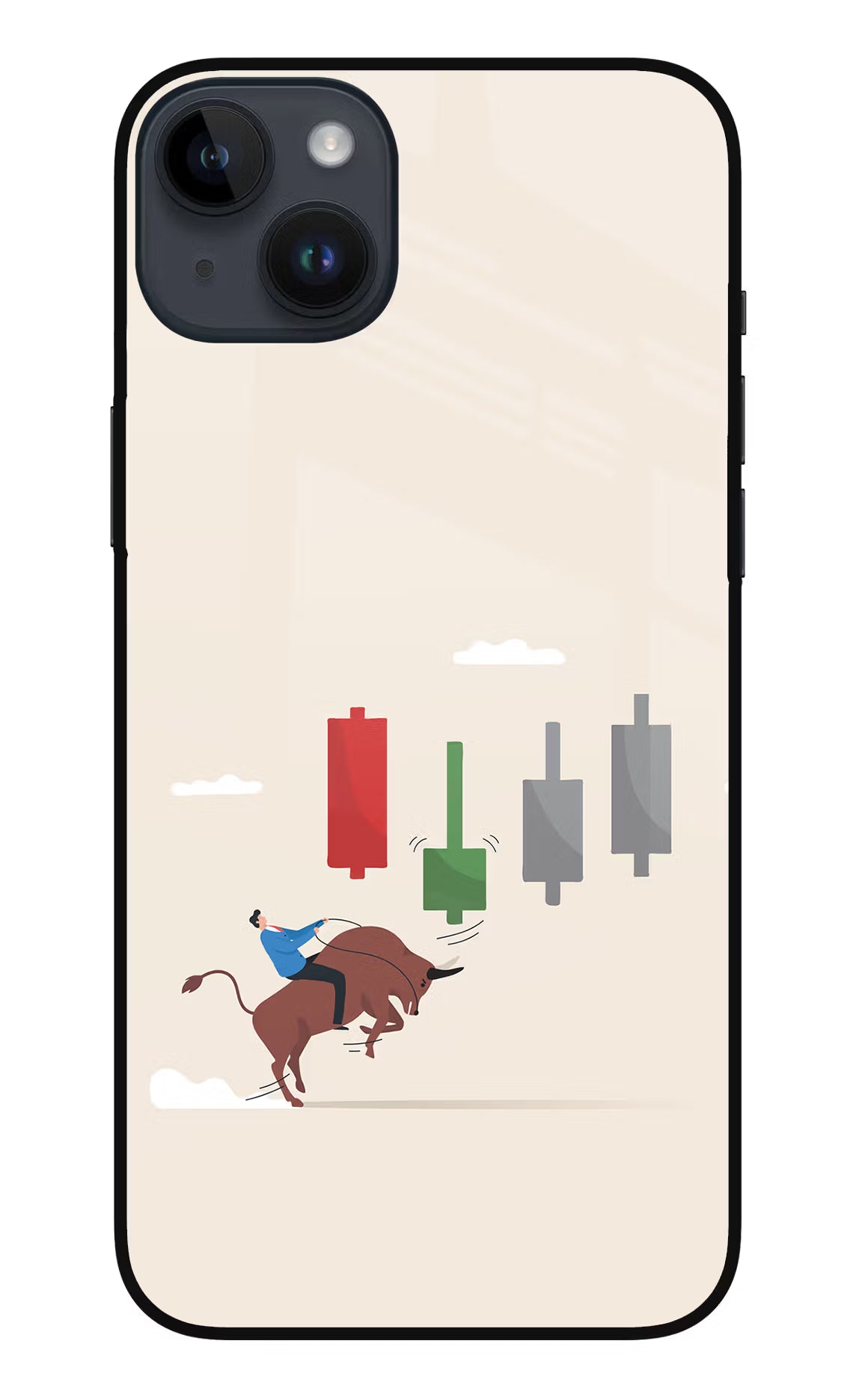 Bull Trading Momentum iPhone 14 Plus Glass Case Back Cover by Casekaro