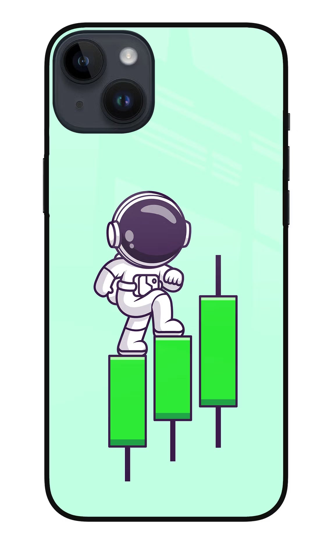 Astronaut Trader iPhone 14 Plus Glass Case Back Cover by Casekaro