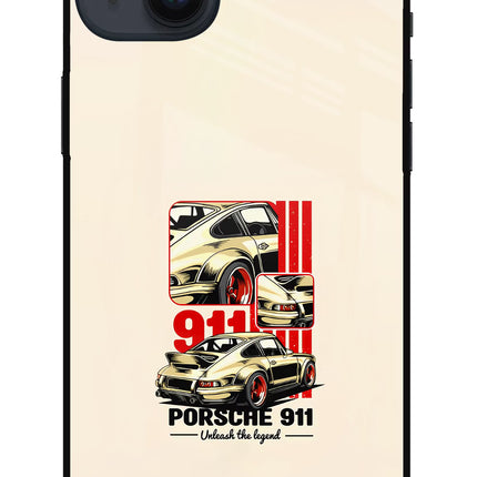 Classic Porsche 911 iPhone 14 Plus Glass Case Back Cover by Casekaro