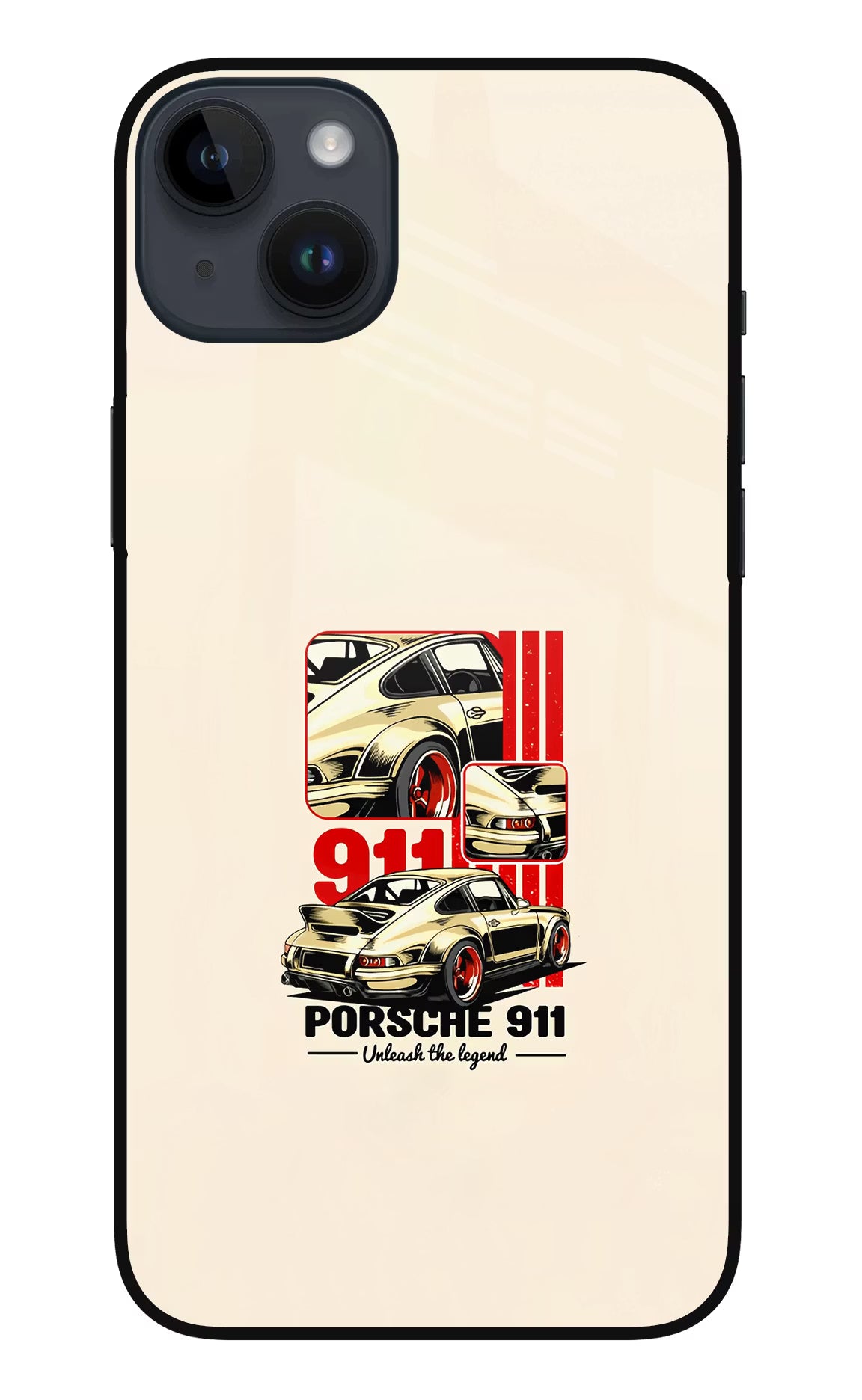 Classic Porsche 911 iPhone 14 Plus Glass Case Back Cover by Casekaro