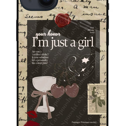 I am just a girl iPhone 14 Plus Glass Case