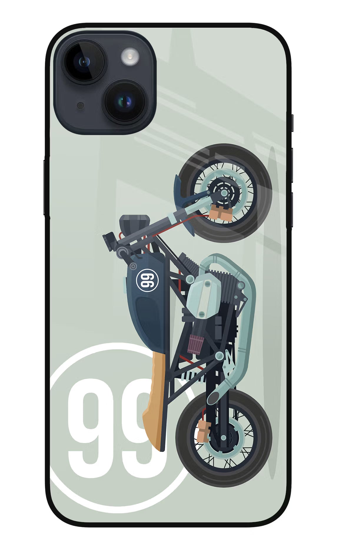 Classic Cafe Racer 99 iPhone 14 Plus Glass Case Back Cover by Casekaro
