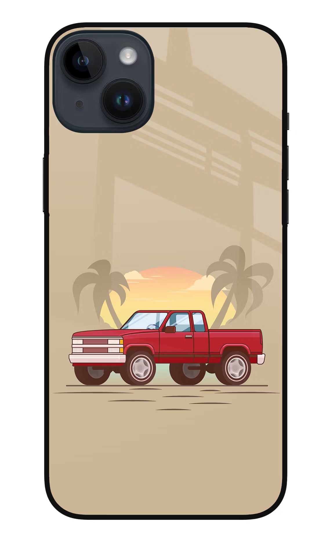Desert Classic Drive iPhone 14 Plus Glass Case Back Cover by Casekaro