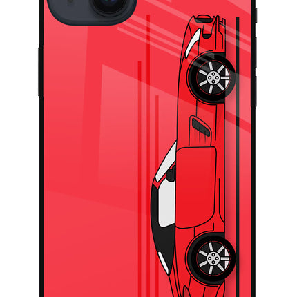 Red Velocity iPhone 14 Plus Glass Case Back Cover by Casekaro