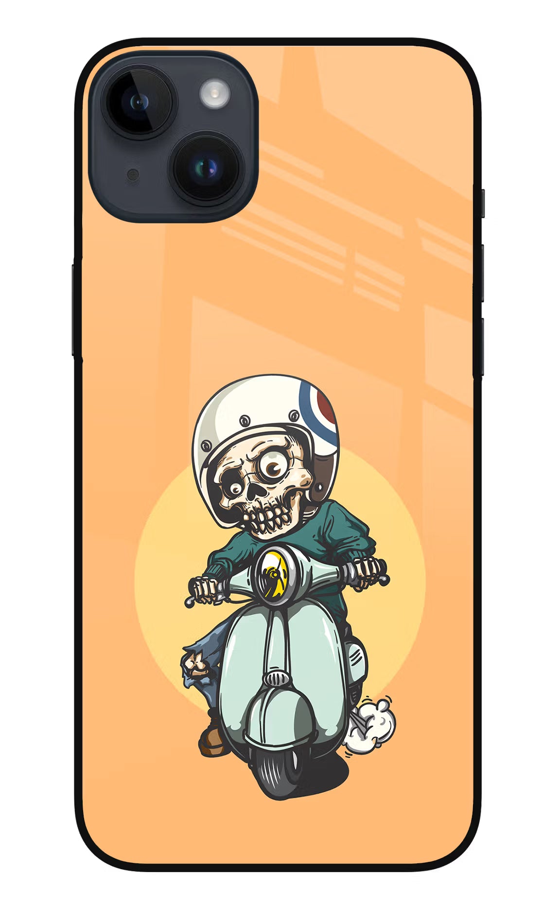 Undead Biker iPhone 14 Plus Glass Case Back Cover by Casekaro