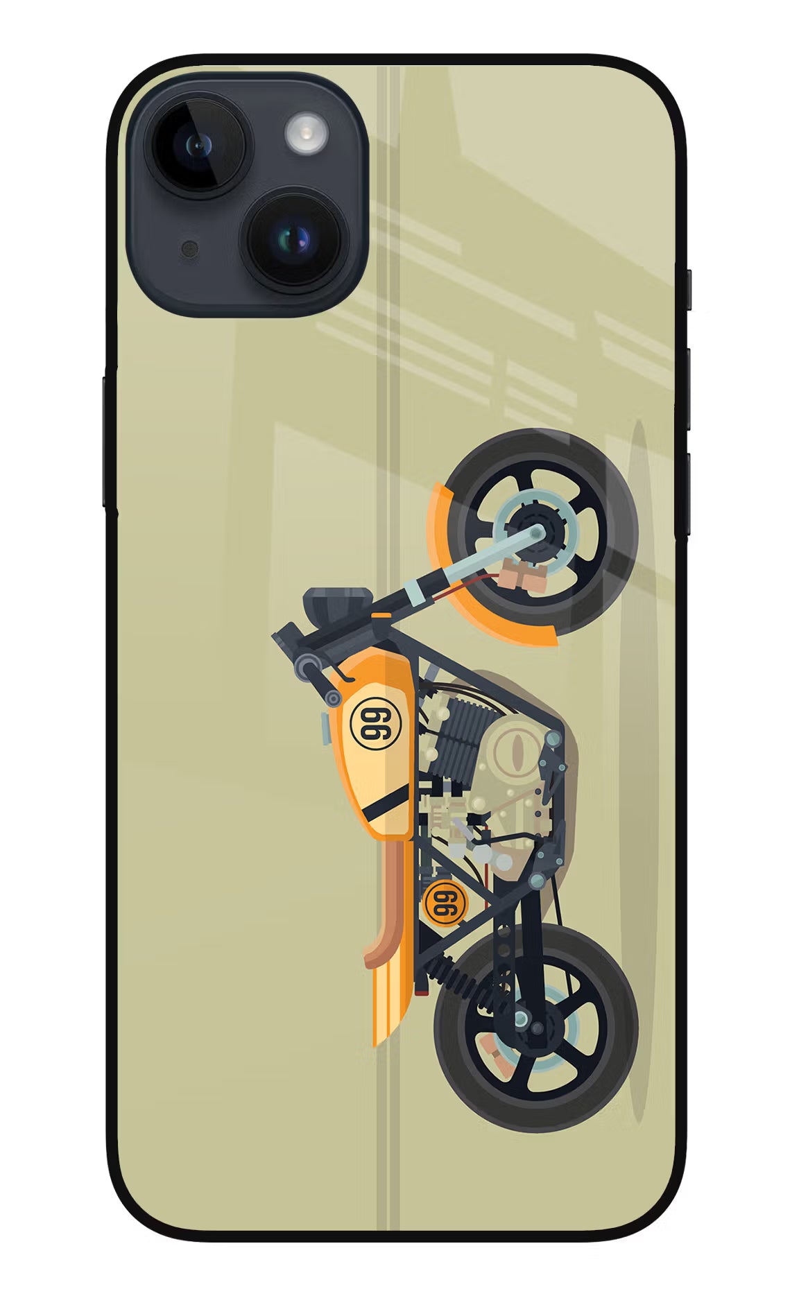 Vertical Speedster iPhone 14 Plus Glass Case Back Cover by Casekaro