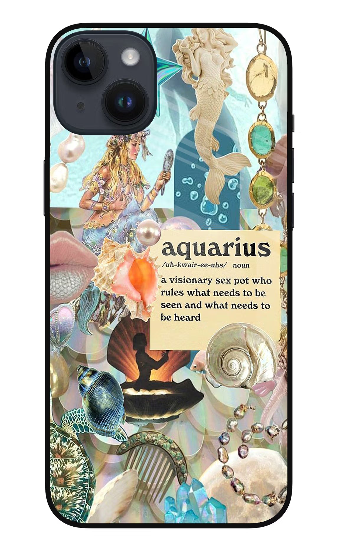 Aquarius Zodiac iPhone 14 Plus Glass Case Back Cover by Casekaro