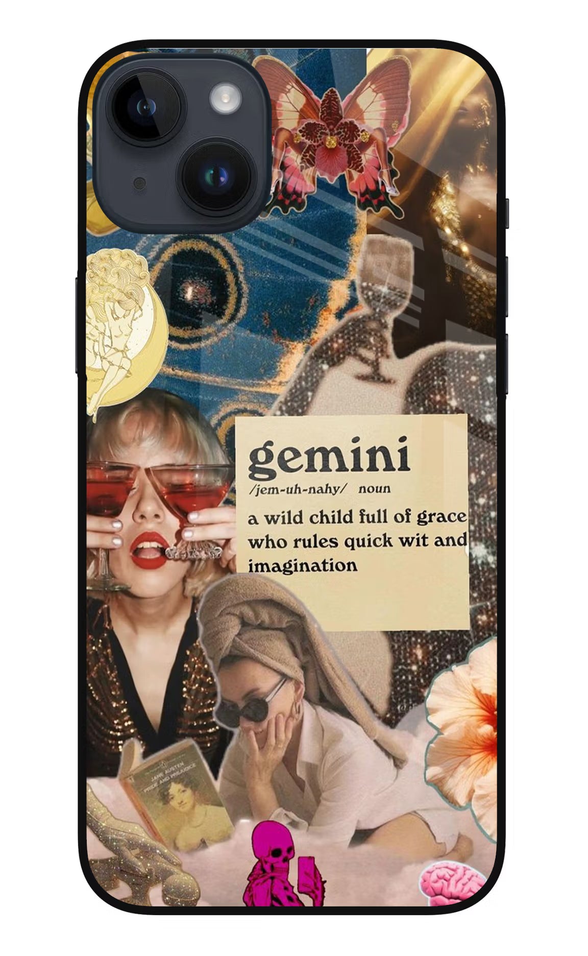 Gemini Zodiac iPhone 14 Plus Glass Case Back Cover by Casekaro