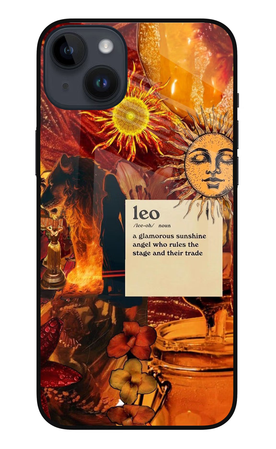 Leo Zodiac iPhone 14 Plus Glass Case Back Cover by Casekaro