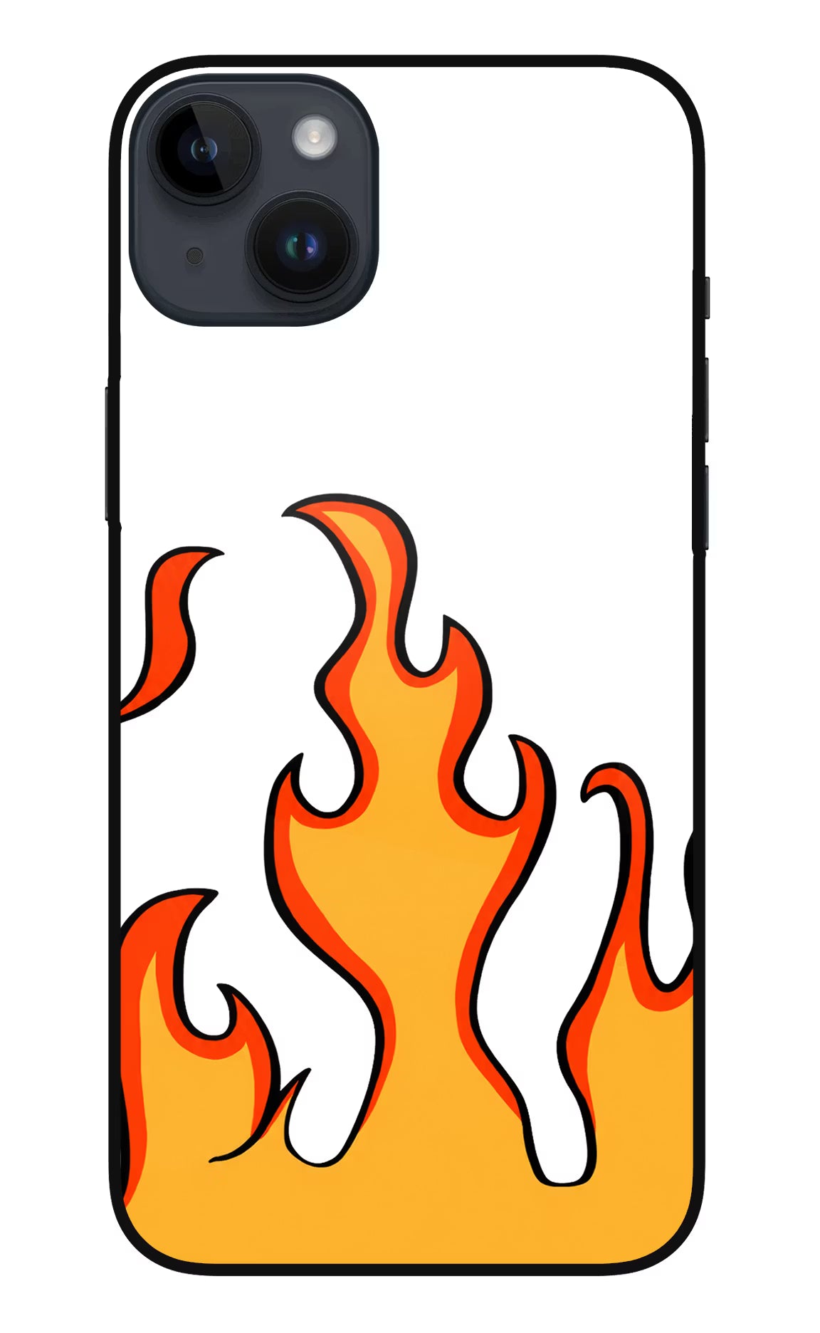 Fired Up – White iPhone 14 Plus Glass Case Back Cover by Casekaro