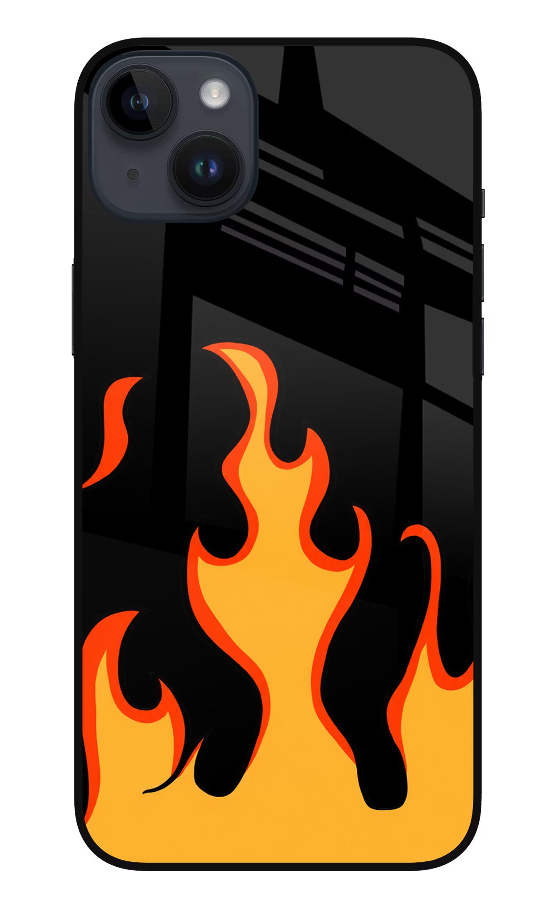 Fired Up – Black iPhone 14 Plus Glass Case Back Cover by Casekaro