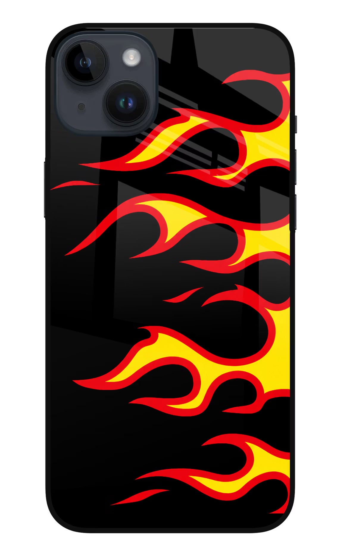 Side Sweep Flames iPhone 14 Plus Glass Case