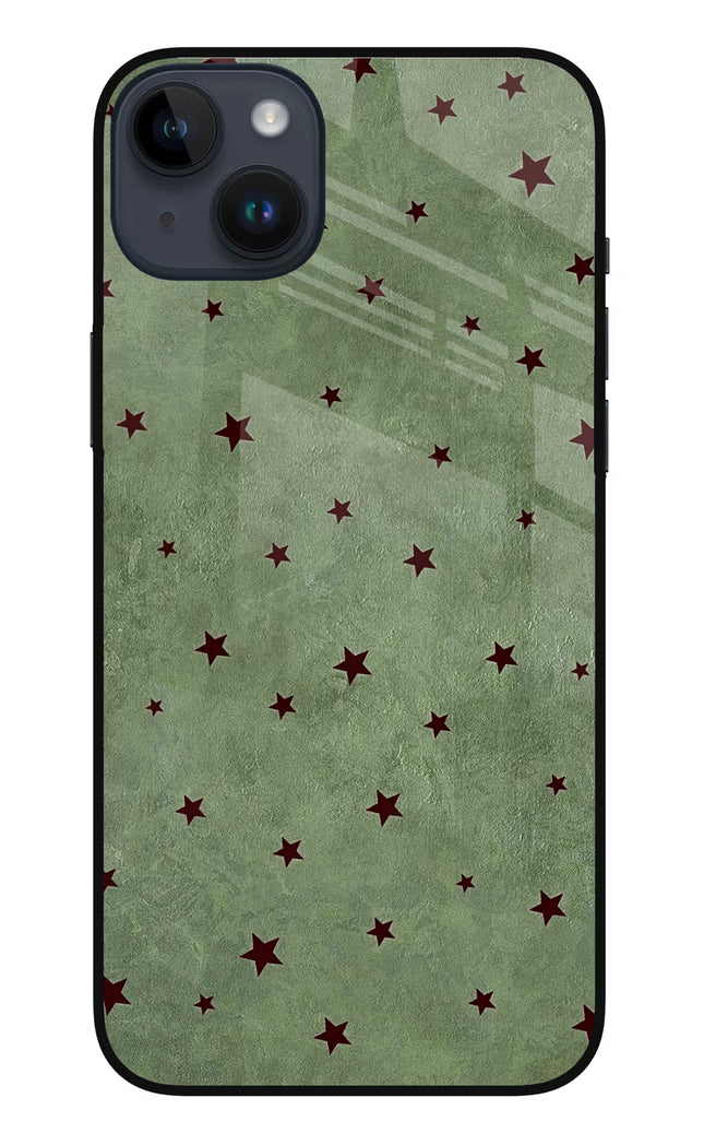Green Stars iPhone 14 Plus Glass Case