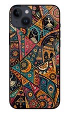 Folk Print iPhone 14 Plus Glass Case