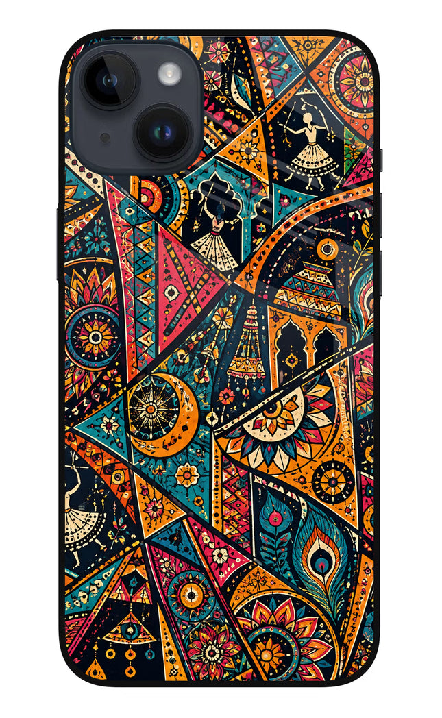 Folk Print iPhone 14 Plus Glass Case
