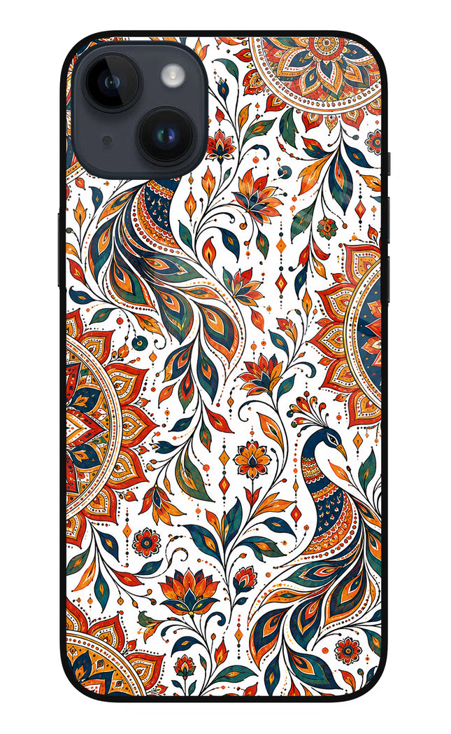 White Mayura iPhone 14 Plus Glass Case