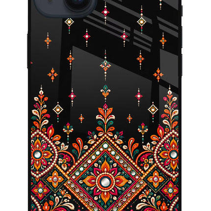 Noir Mehfil iPhone 14 Plus Glass Case