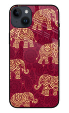 Maroon Elephant iPhone 14 Plus Glass Case