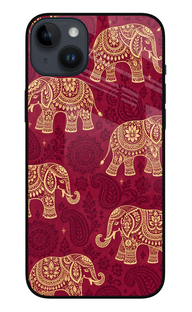 Maroon Elephant iPhone 14 Plus Glass Case