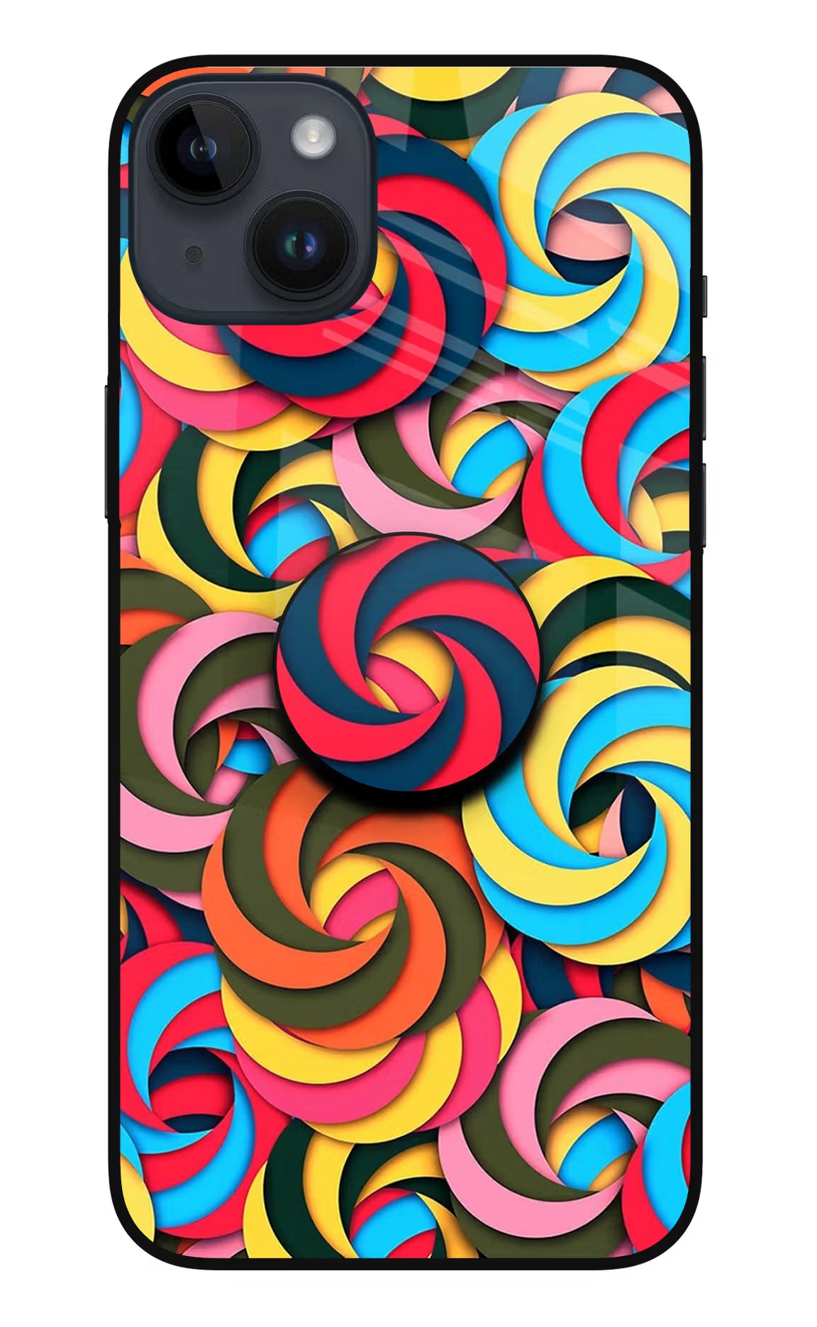 Spiral Pattern iPhone 14 Plus Pop Case by Casekaro