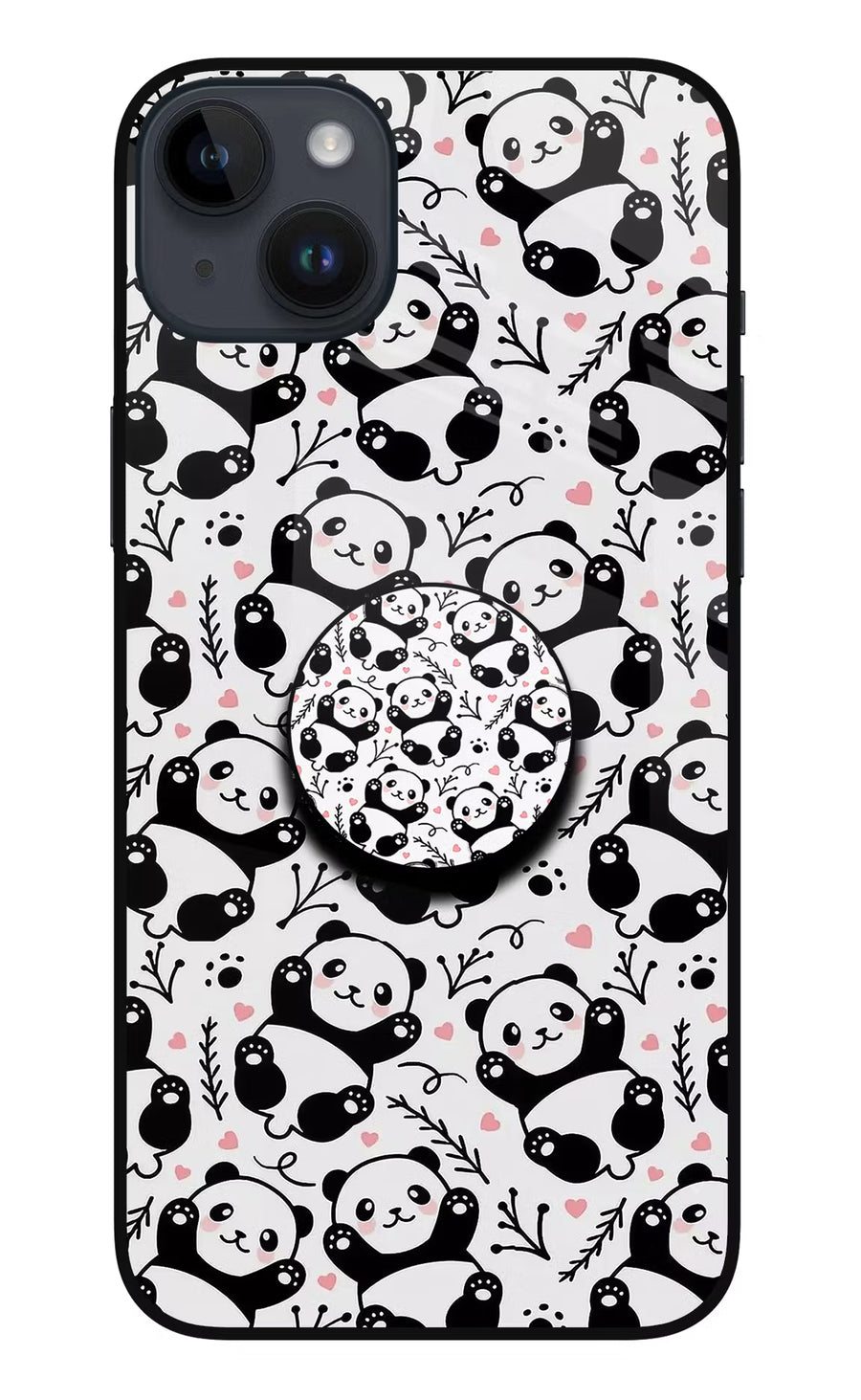 Cute Panda iPhone 14 Plus Pop Case, Metal case