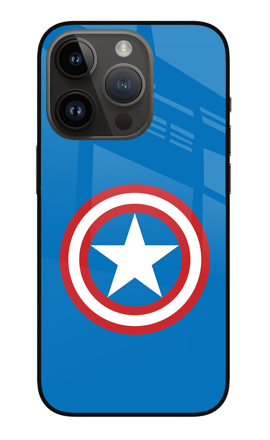 Captain America Logo iPhone 14 Pro Glass Case