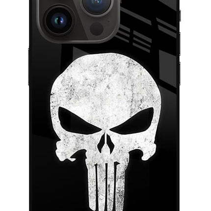Punisher Skull iPhone 14 Pro Glass Case Back Cover by Casekaro