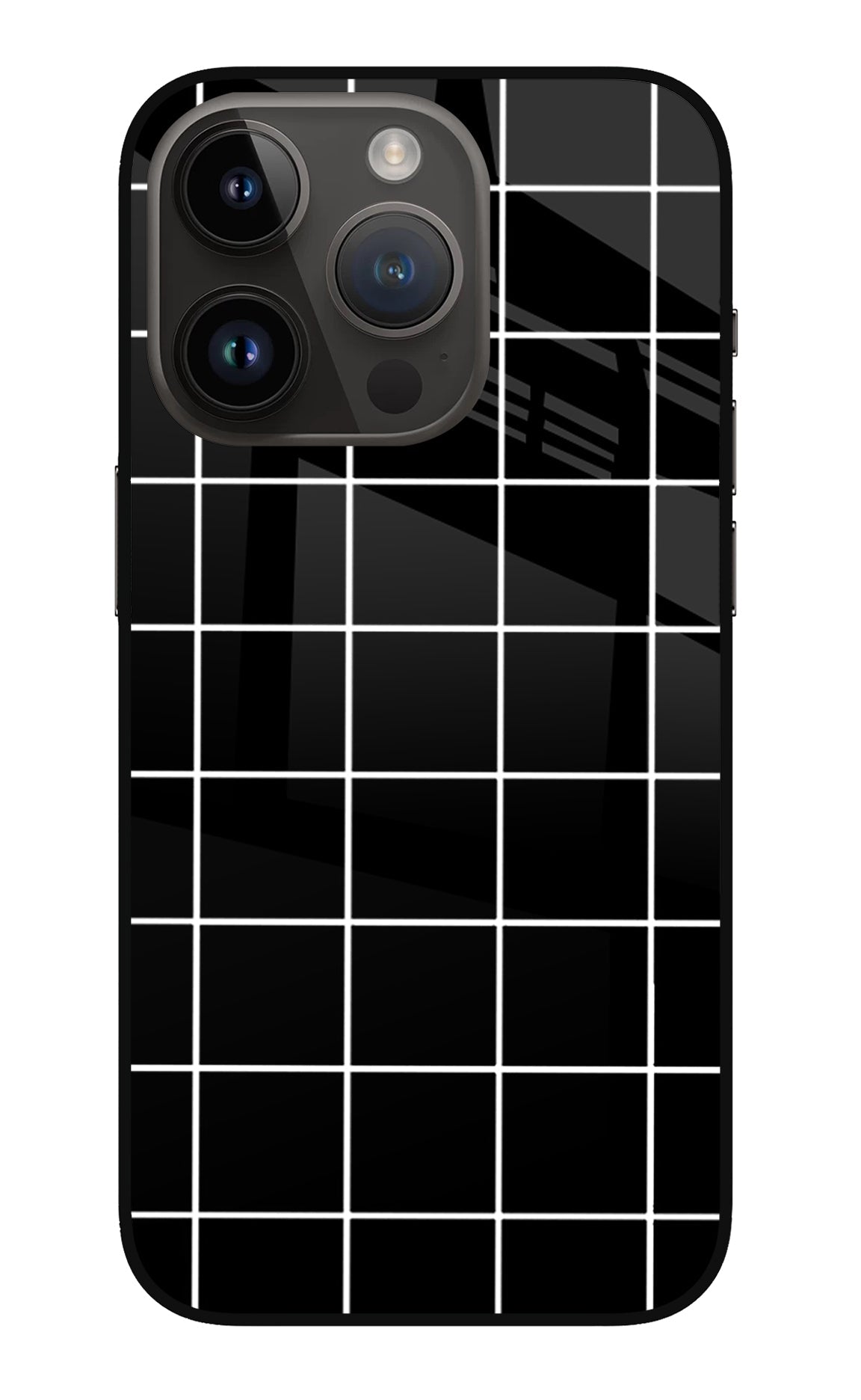 White Grid iPhone 14 Pro Back Cover