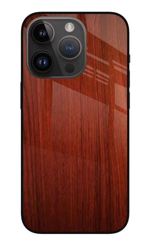 Wooden Plain Pattern iPhone 14 Pro Glass Case