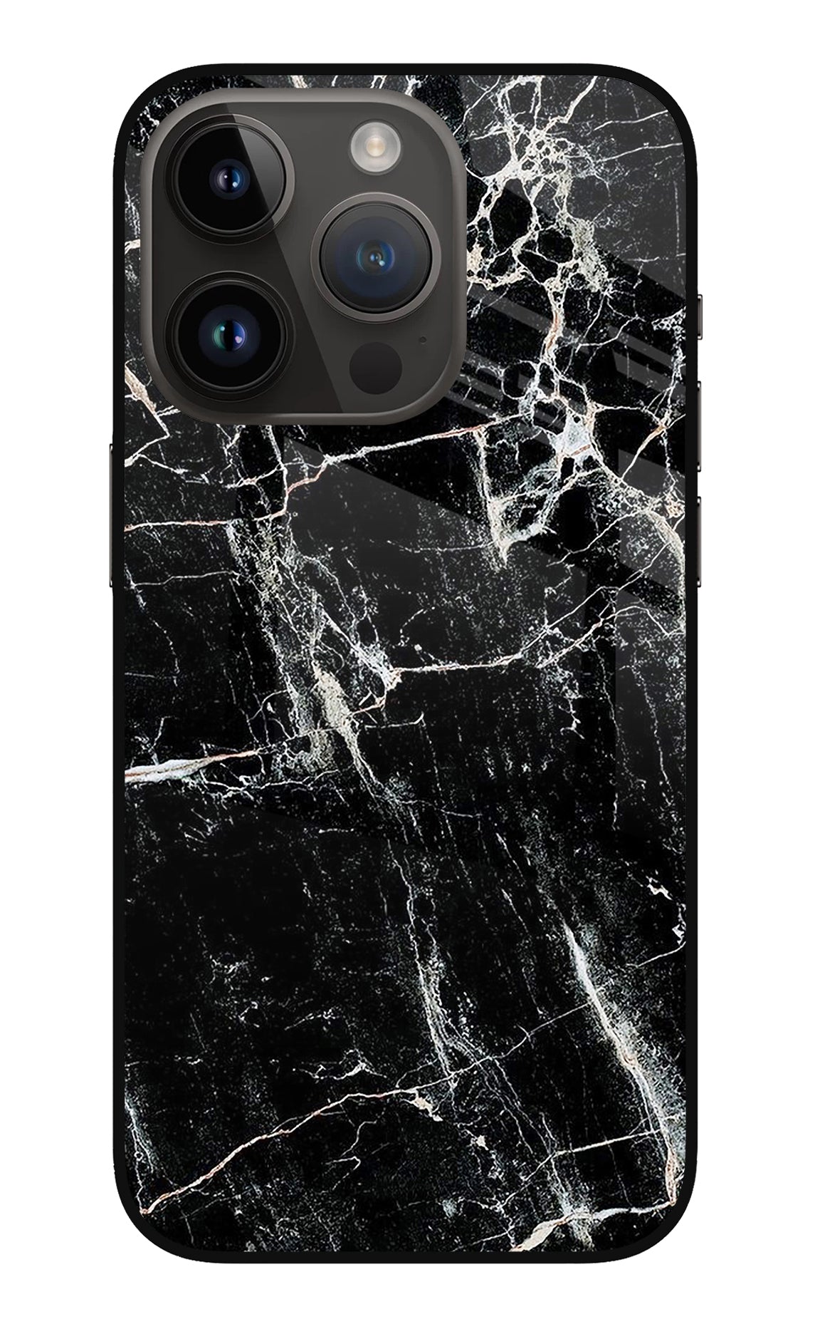 Black Marble Texture iPhone 14 Pro Back Cover