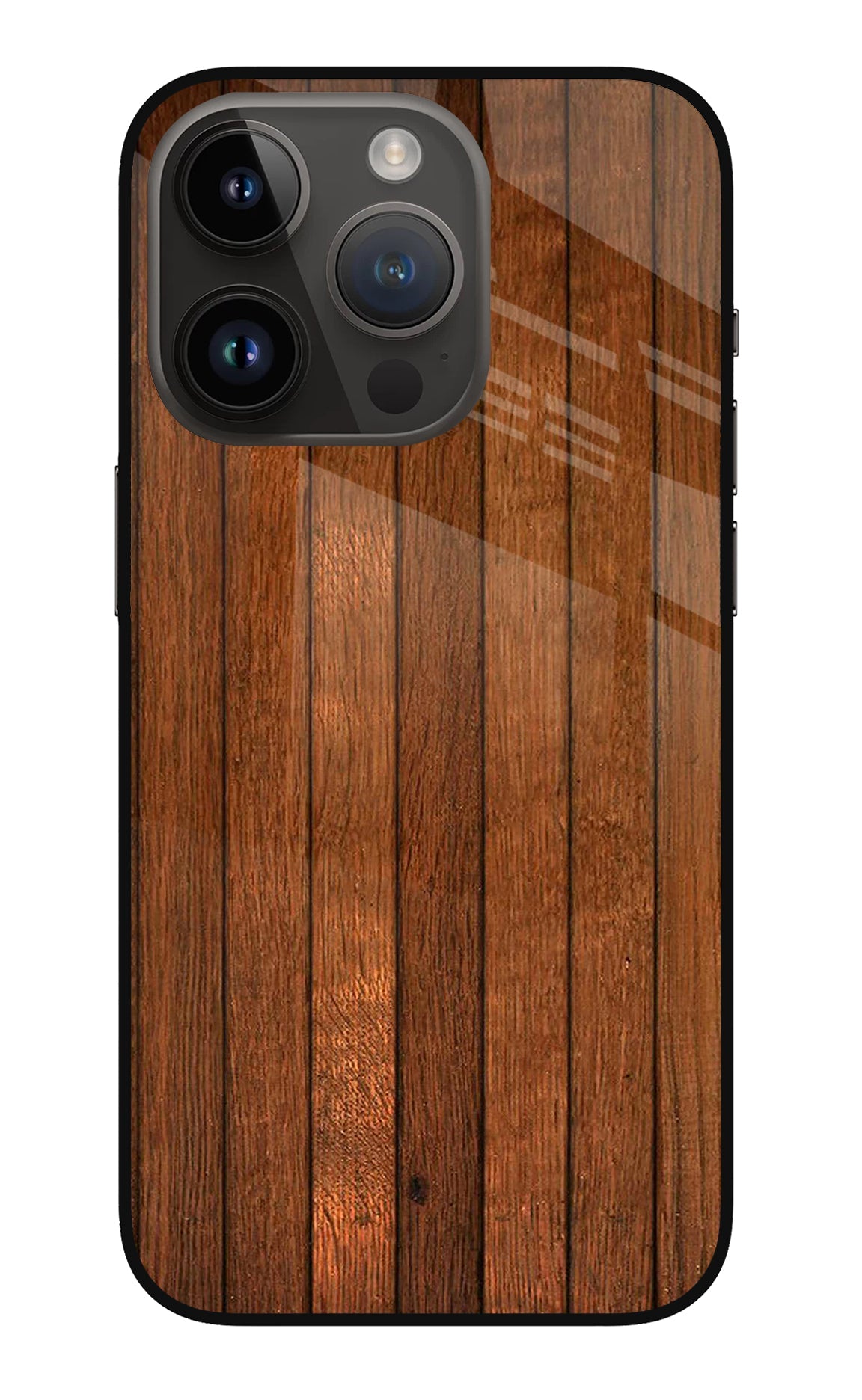 Wooden Artwork Bands iPhone 14 Pro Glass Case