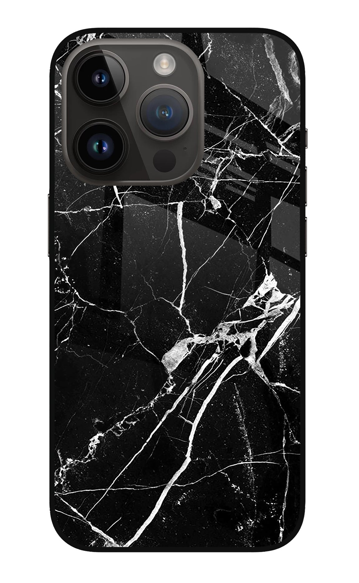 Black Marble Pattern iPhone 14 Pro Back Cover