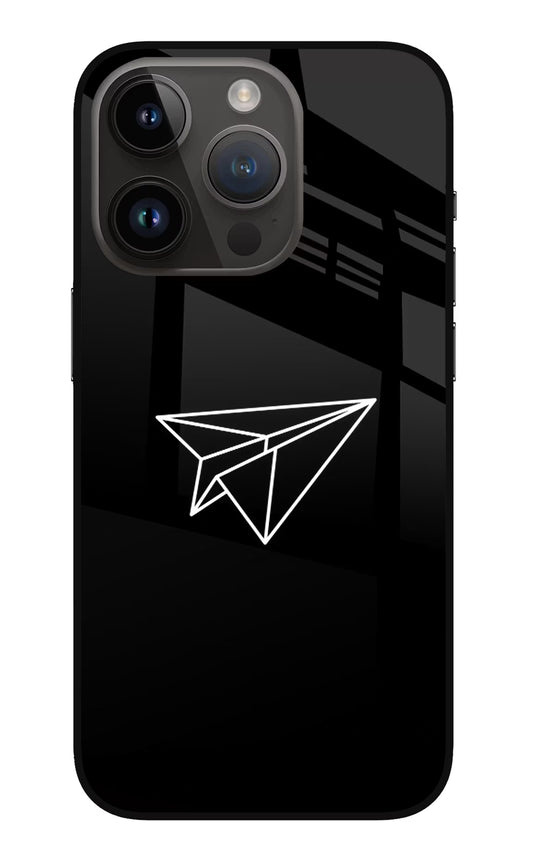 Paper Plane White iPhone 14 Pro Glass Case