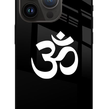 Om iPhone 14 Pro Glass Case Back Cover by Casekaro