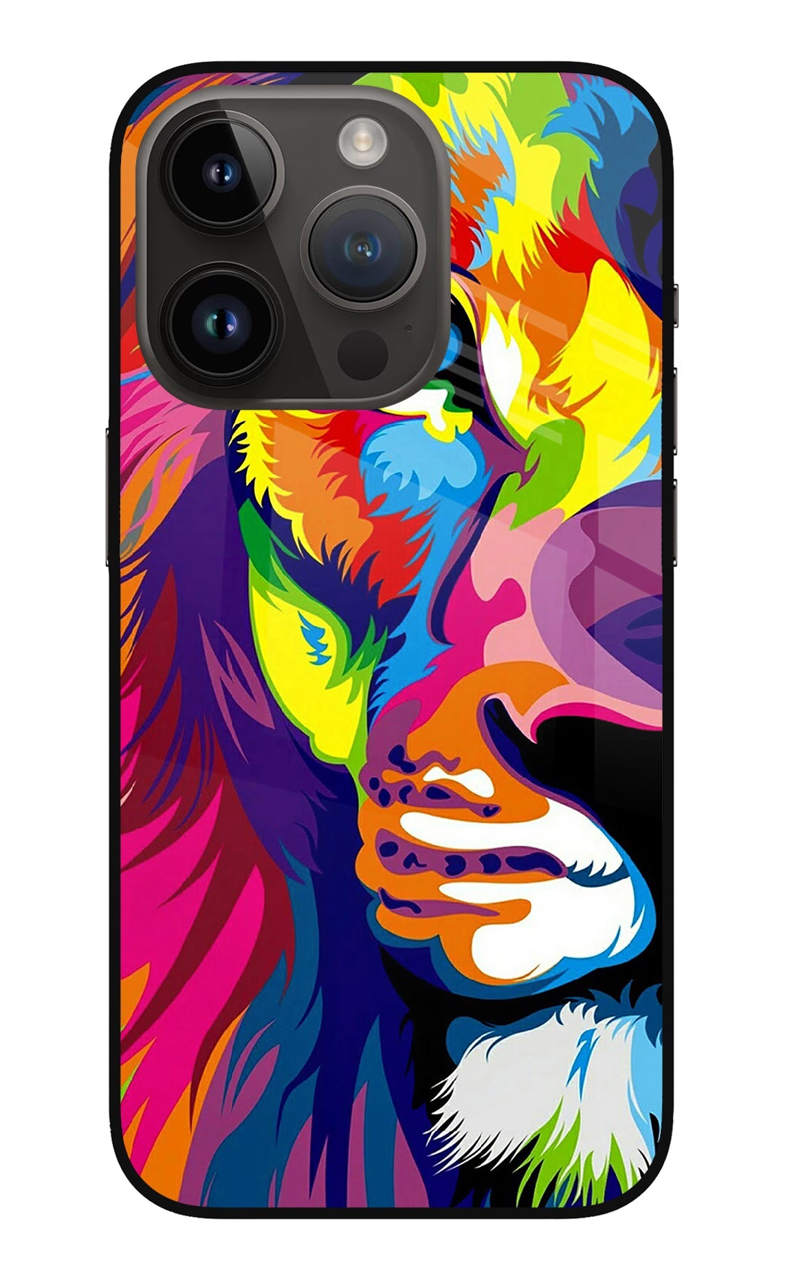 Lion Half Face iPhone 14 Pro Back Cover