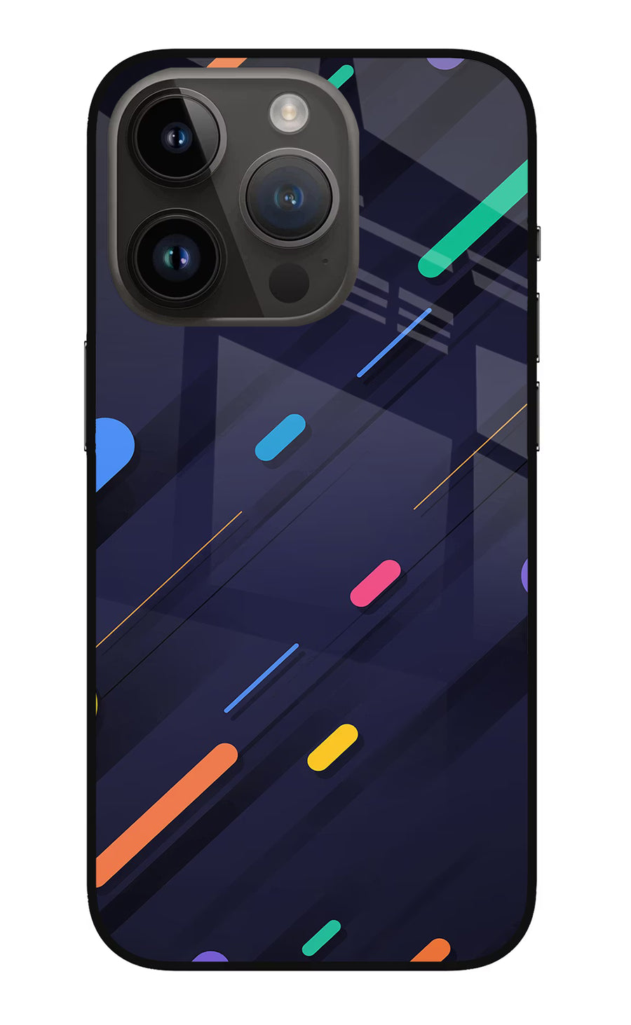 Abstract Design iPhone 14 Pro Back Cover, Metal case