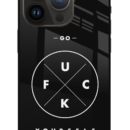 Go Fuck Yourself iPhone 14 Pro Glass Case Back Cover by Casekaro