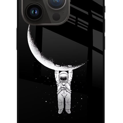 Moon Space iPhone 14 Pro Glass Case Back Cover by Casekaro