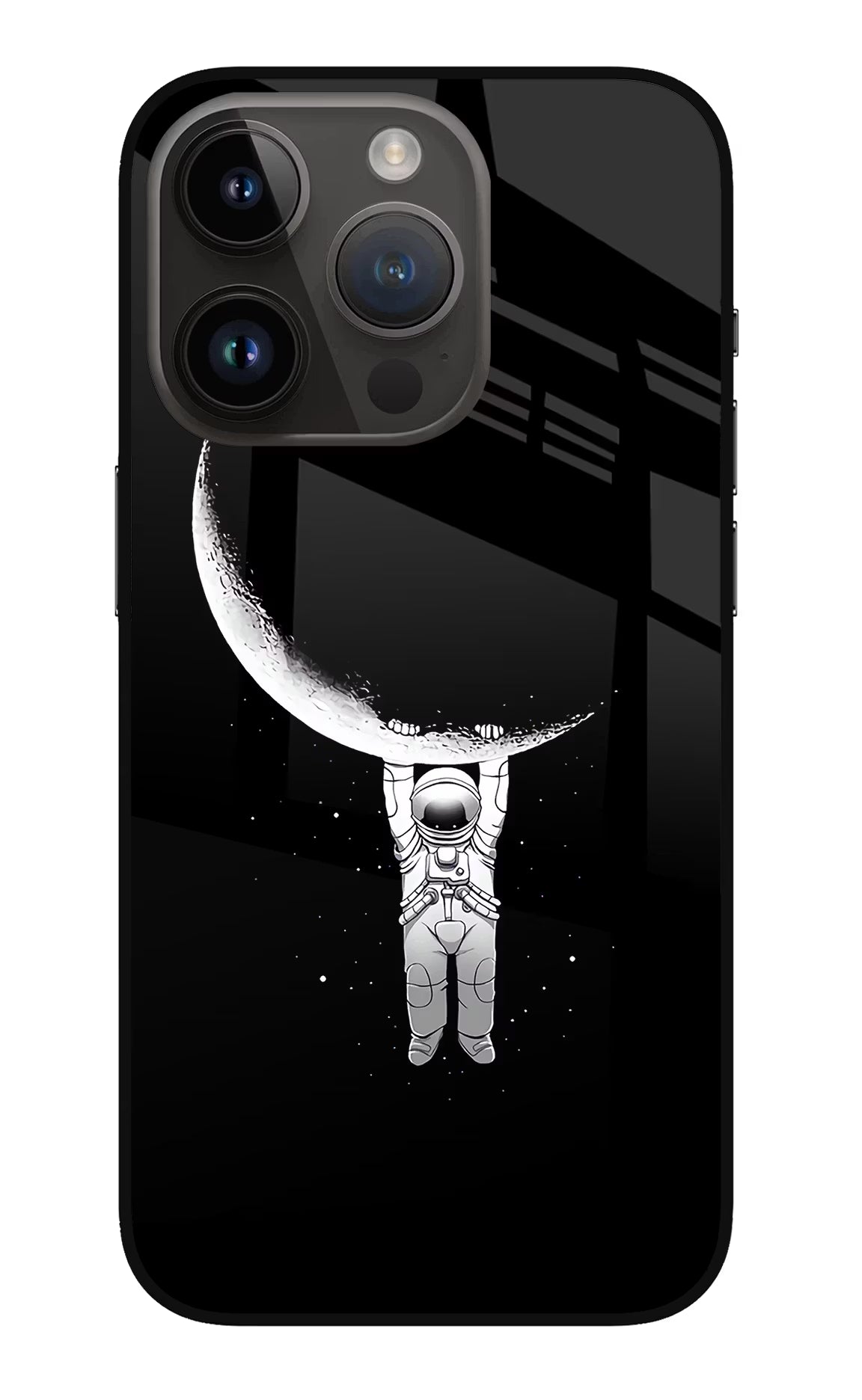 Moon Space iPhone 14 Pro Glass Case Back Cover by Casekaro