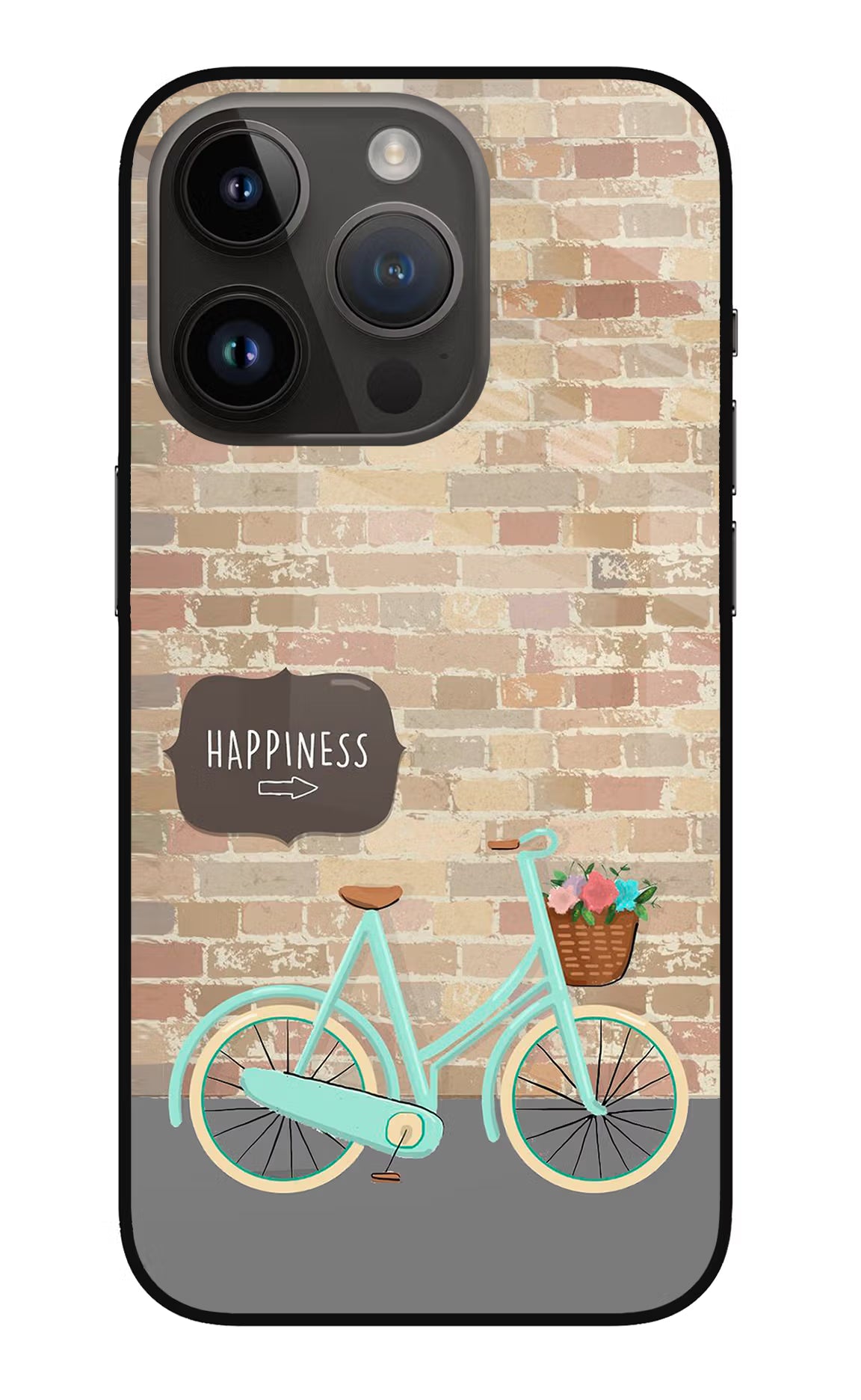 Happiness Artwork iPhone 14 Pro Glass Case Back Cover by Casekaro